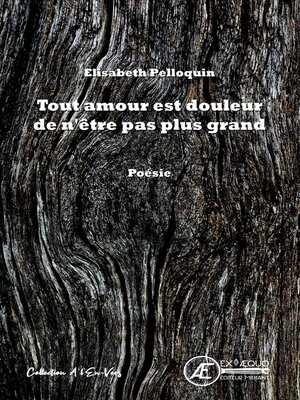 cover image of Tout amour est douleur de n'être pas plus grand